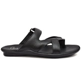 Premium quality black leather slippers for men by Country Maddox